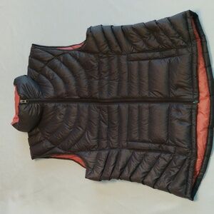 Bernardo Vibrant Grey w/Orange Lining Goose Down Vest - Women's M